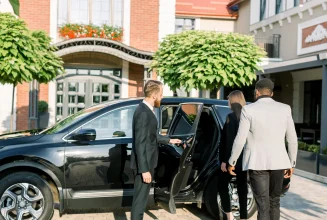 A Business women taking ride on the best Limousine Service in Rockville
